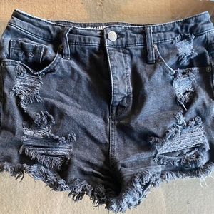 Mossimo Ripped Black Jean Shorts